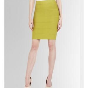 BCBGMaxazria Yellow Mustard Citron Alexa Skirt Bandage Bodycon Women's Size S